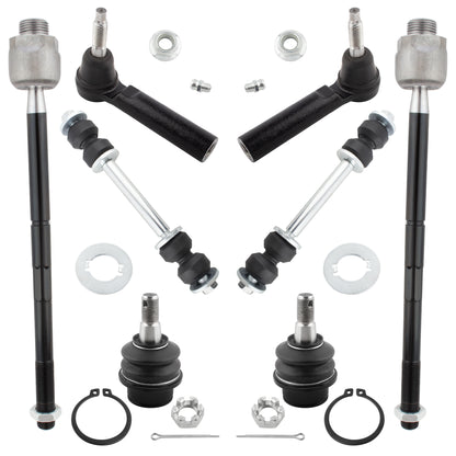 BOXI 8pcs Front Lower Ball Joints Inner Outer Tie Rods Sway Bars Fits for Cadillac Escalade