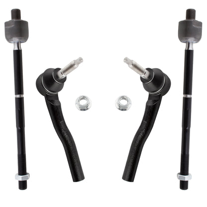 BOXI (Set of 4) Front Inner & Outer Tie Rod End Kit Fits for Cadillac CTS 2003 2004 2005 2006 2007