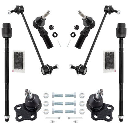 BOXI (Set of 8) Front Inner & Outer Tie Rod End Lower Ball Joint Stabilizer Bar End Link Kit