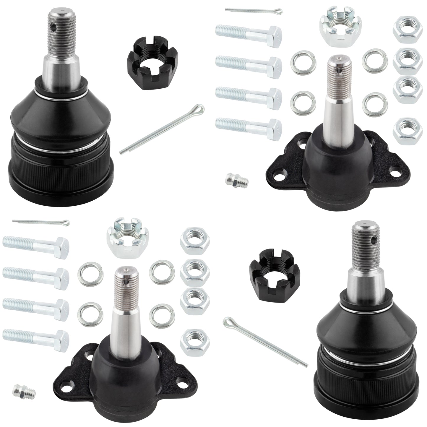 BOXI (Set of 4) Front Upper & Lower Ball Joints Fit for Chevrolet GMC C1500 Suburban C2500 Suburban
