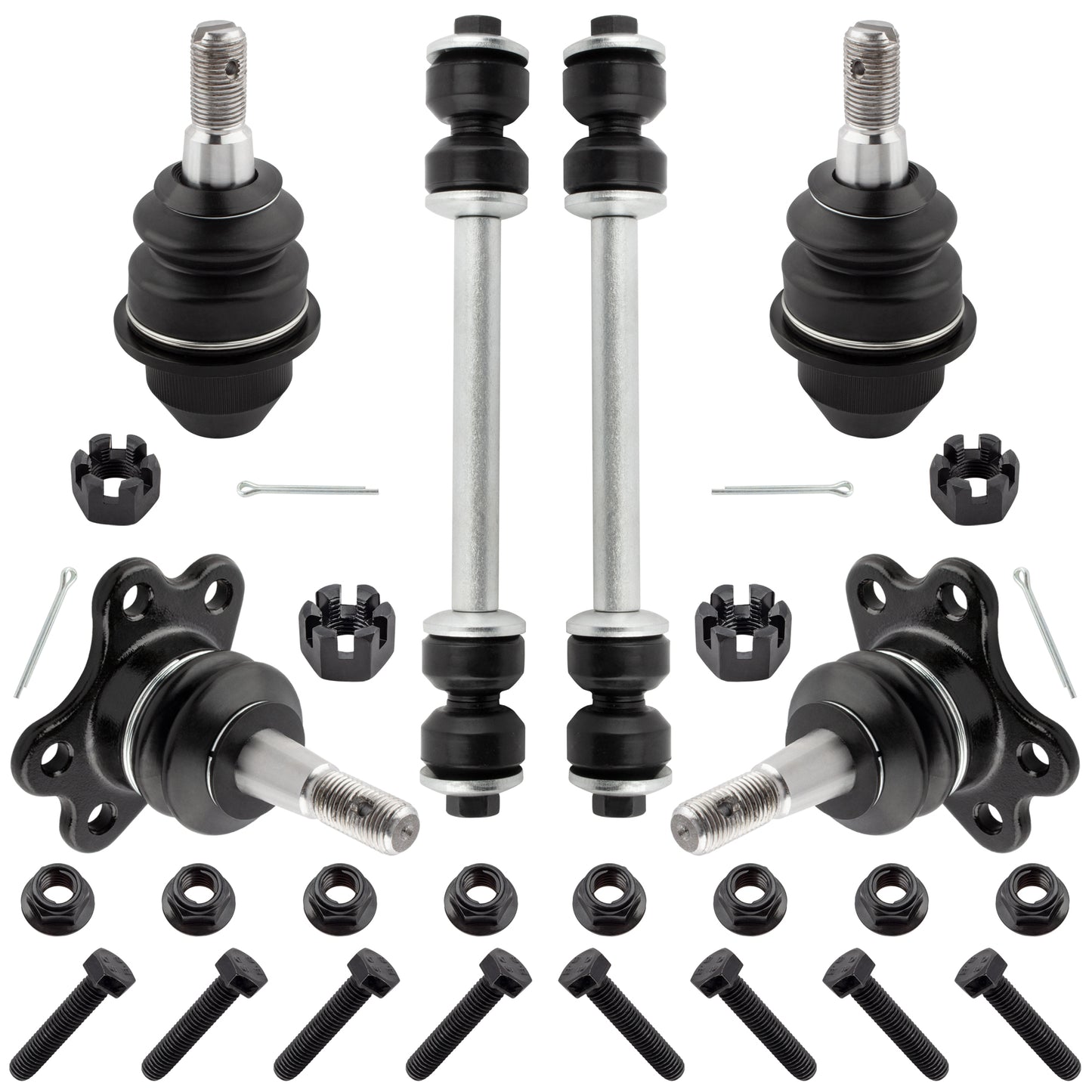 BOXI 6pcs Front Lower & Upper Ball Joints Sway Bar Fit for Chevrolet K1500 Suburban K2500 Tahoe