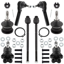 BOXI (Set of 8) Front Inner & Outer Tie Rod Ends + Upper & Lower Ball Joints Fit for Chevrolet