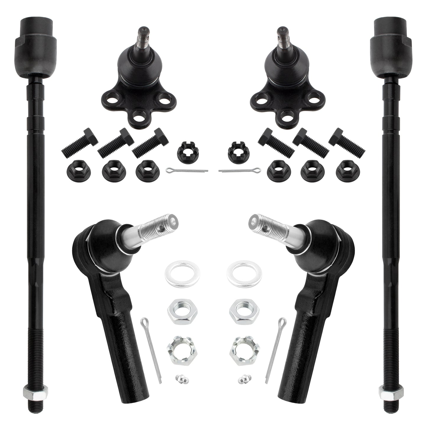 BOXI (Set of 6) Front Inner & Outer Tie Rod End Lower Ball Joints Fit for Buick Allure Century