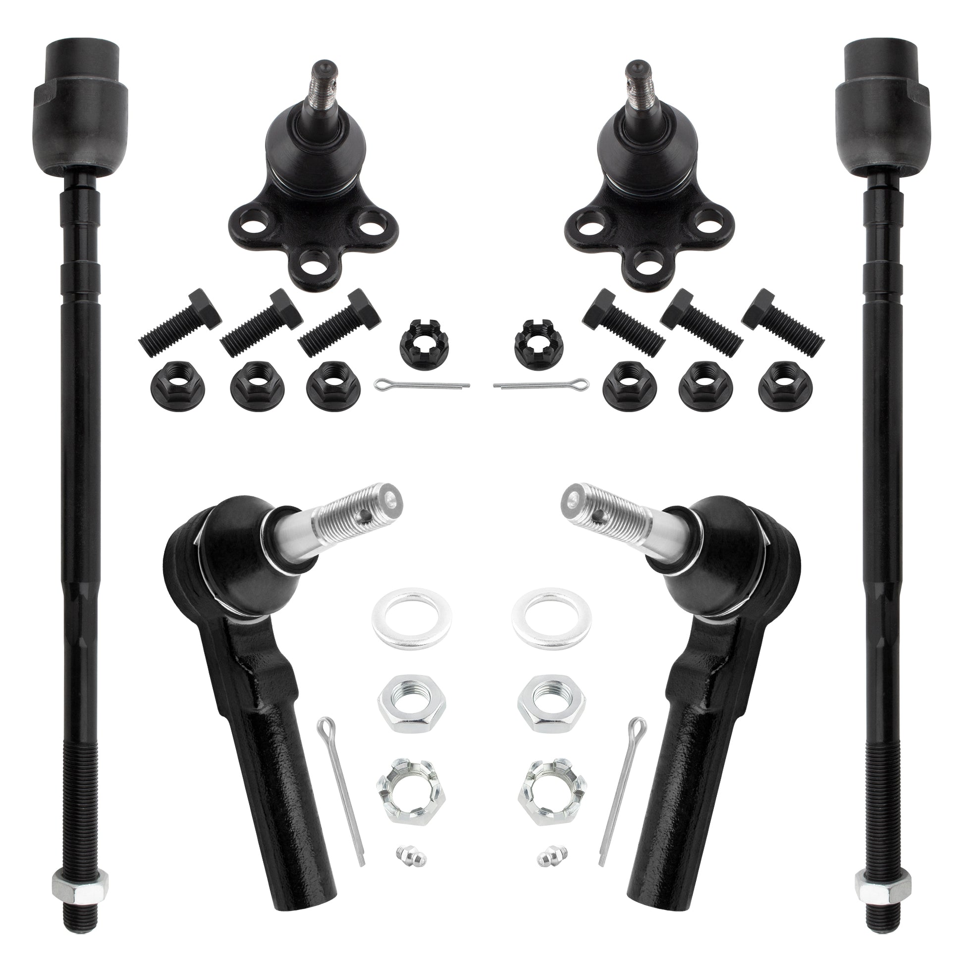 BOXI (Set of 6) Front Inner & Outer Tie Rod End Lower Ball Joints Fit for Buick Allure Century