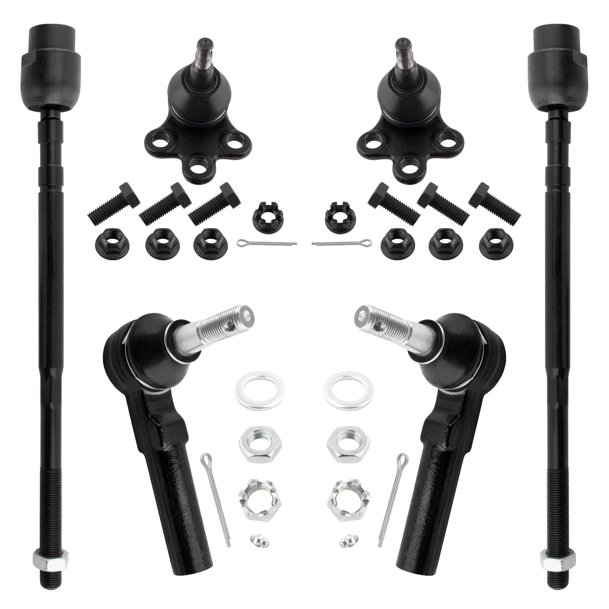 BOXI (Set of 6) Front Inner & Outer Tie Rod End Lower Ball Joints Fit for Buick Allure Century