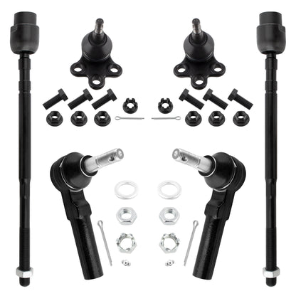 BOXI (Set of 6) Front Inner & Outer Tie Rod End Lower Ball Joints Fit for Buick Allure Century