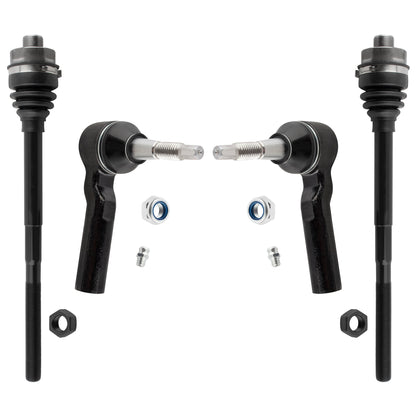 BOXI (Set of 4) 2x Front Inner Tie Rod Ends + 2x Front Outer Tie Rod Ends Fit for Chevrolet