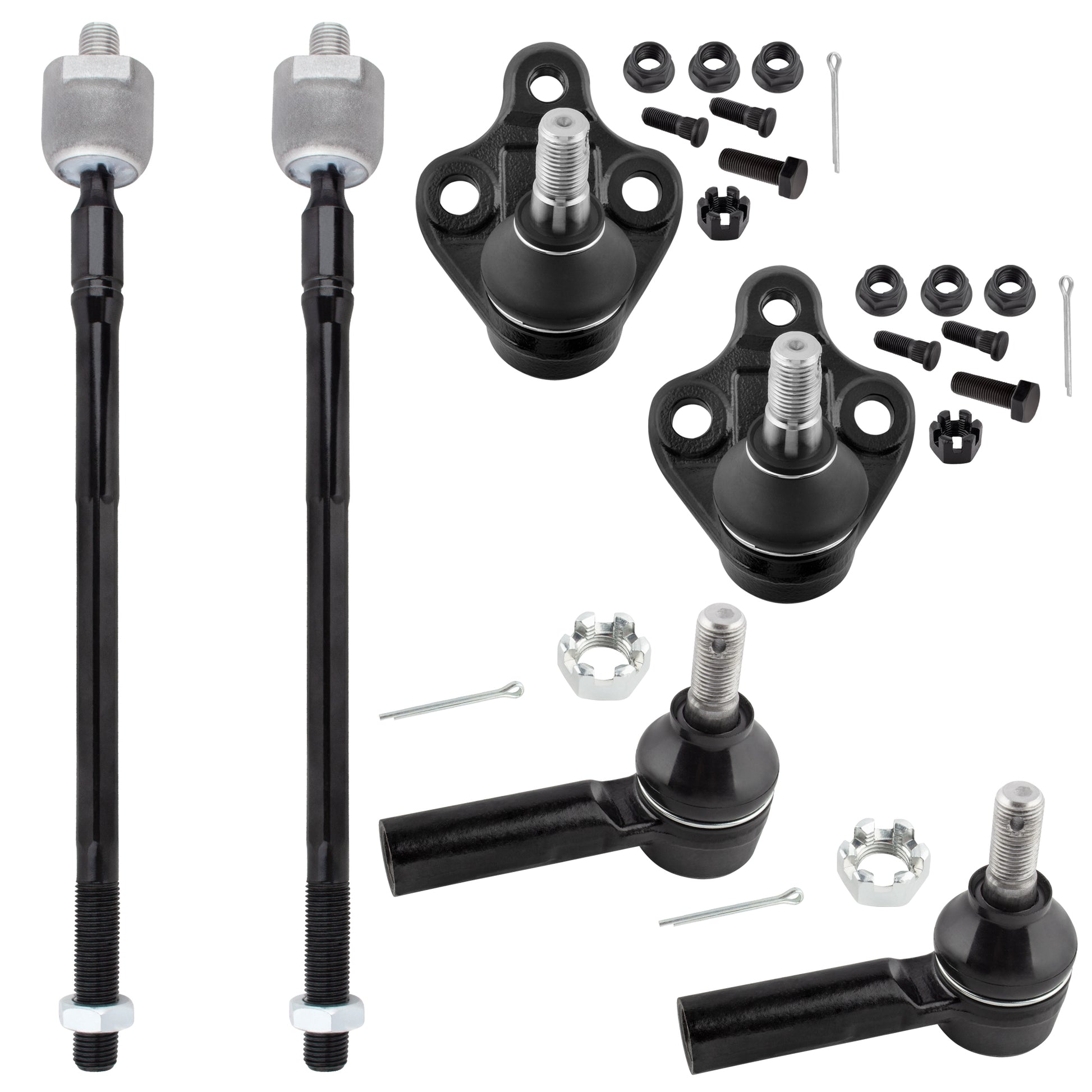 BOXI 6pcs Front Suspension Kit Outer Inner Tie Rod End Lower Ball Joint Fit 1998-2002 For Chevy
