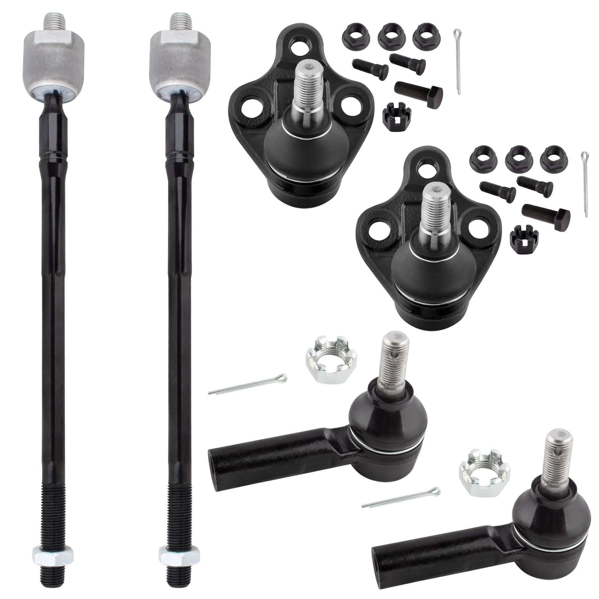 BOXI 6pcs Front Suspension Kit Outer Inner Tie Rod End Lower Ball Joint Fit 1998-2002 For Chevy