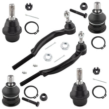 BOXI 6pcs Front Ball Joints & Outer Tie Rods Fit for Buick Rainier 2004-07