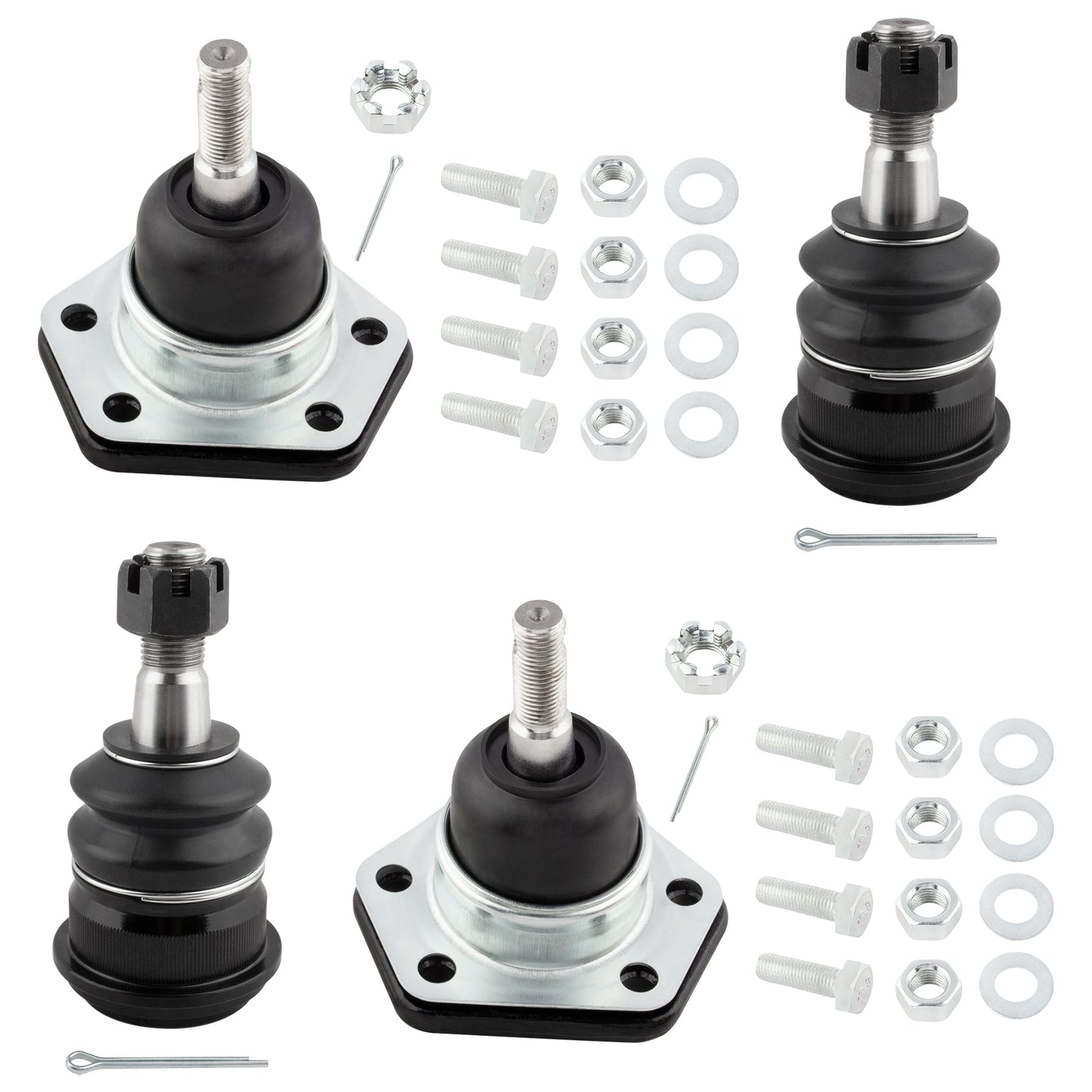 BOXI (Set of 4) Front Upper & Lower Ball Joints Fit for Chevrolet C10 Pickup G10 G20 P10 R10 R1500