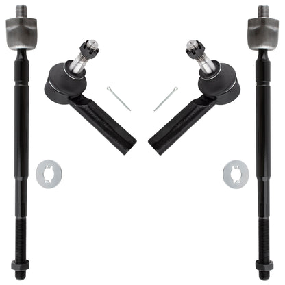 BOXI 4pcs Front Inner Outer Tie Rod Ends Fit for Chevrolet Cobalt 2005-2010