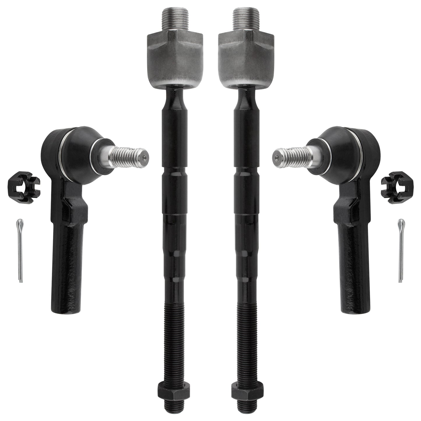 BOXI 4pcs Front Inner Outer Tierod End Set Fit for Chevy Colorado 2004-2005 RWD 4WD