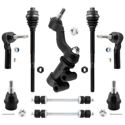 BOXI 9pcs Front Inner Outer Tie Rods Idler Arm Sway Bars Lower Ball Joints Fit for Chevrolet