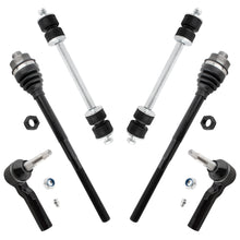 BOXI (Set of 6) Front Inner & Outer Tie Rod End + Sway Bars Links Fit for Chevrolet Silverado GMC
