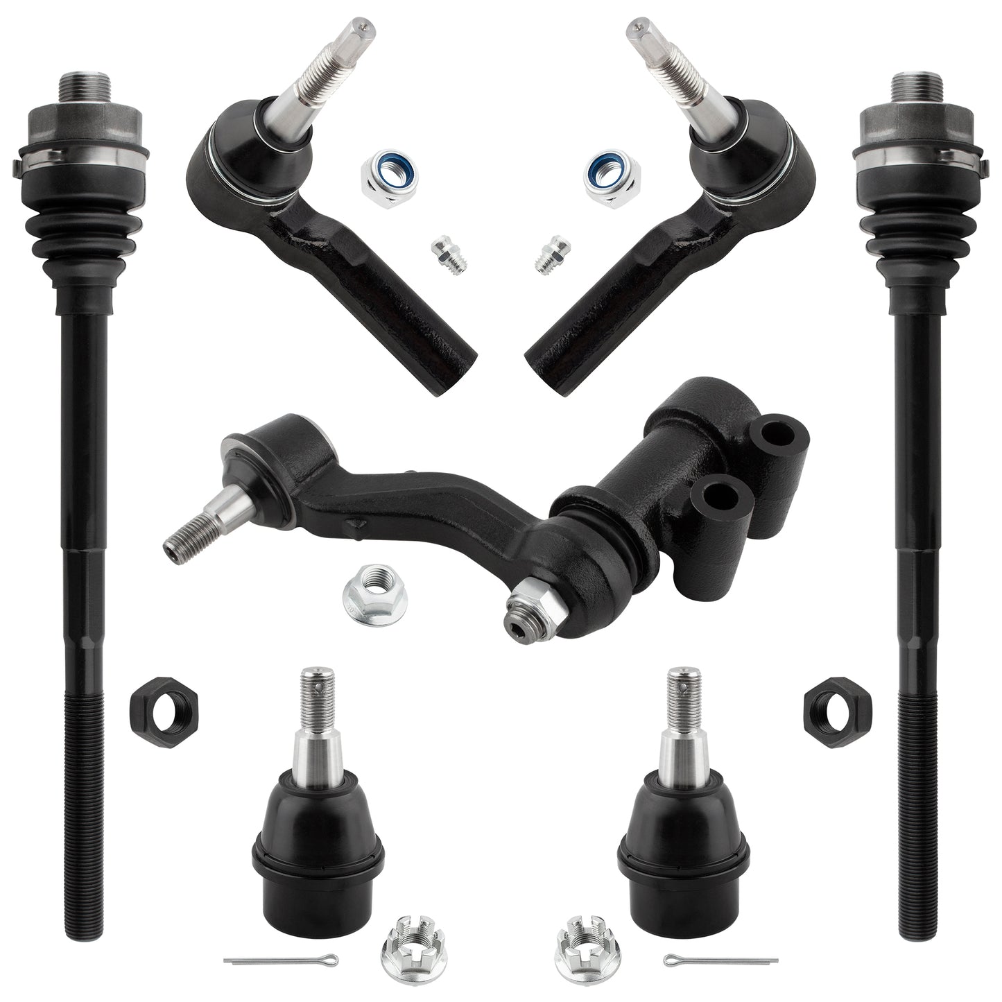 BOXI K500232 ES800901 EV800935 K400018 Front Lower Ball Joints Inner + Outer Tie Rods Idler Arm