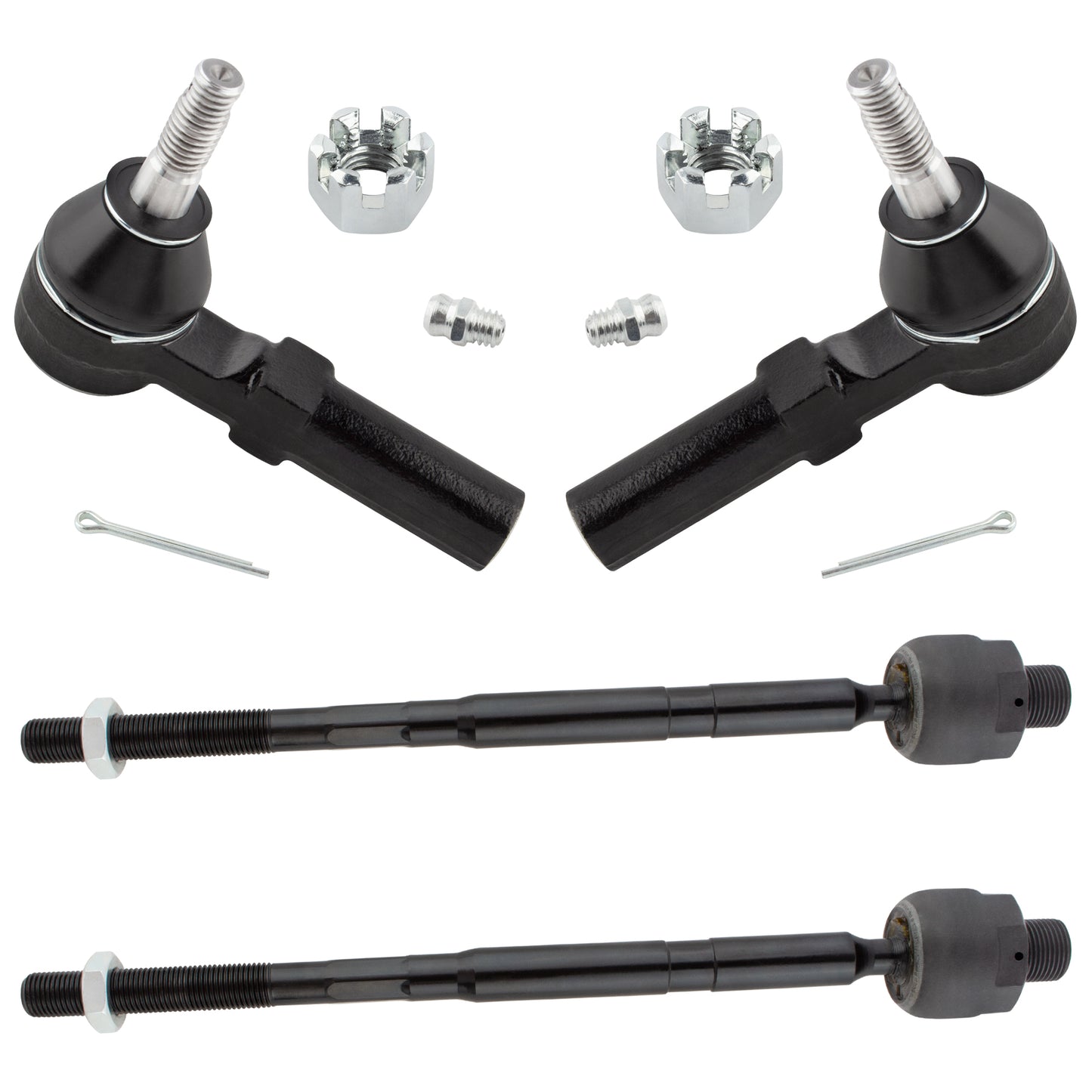 BOXI (Set of 4) Front Inner And Outer Tie Rods Fit for Chevrolet Chevy Camaro 2010 2011 2012 2013