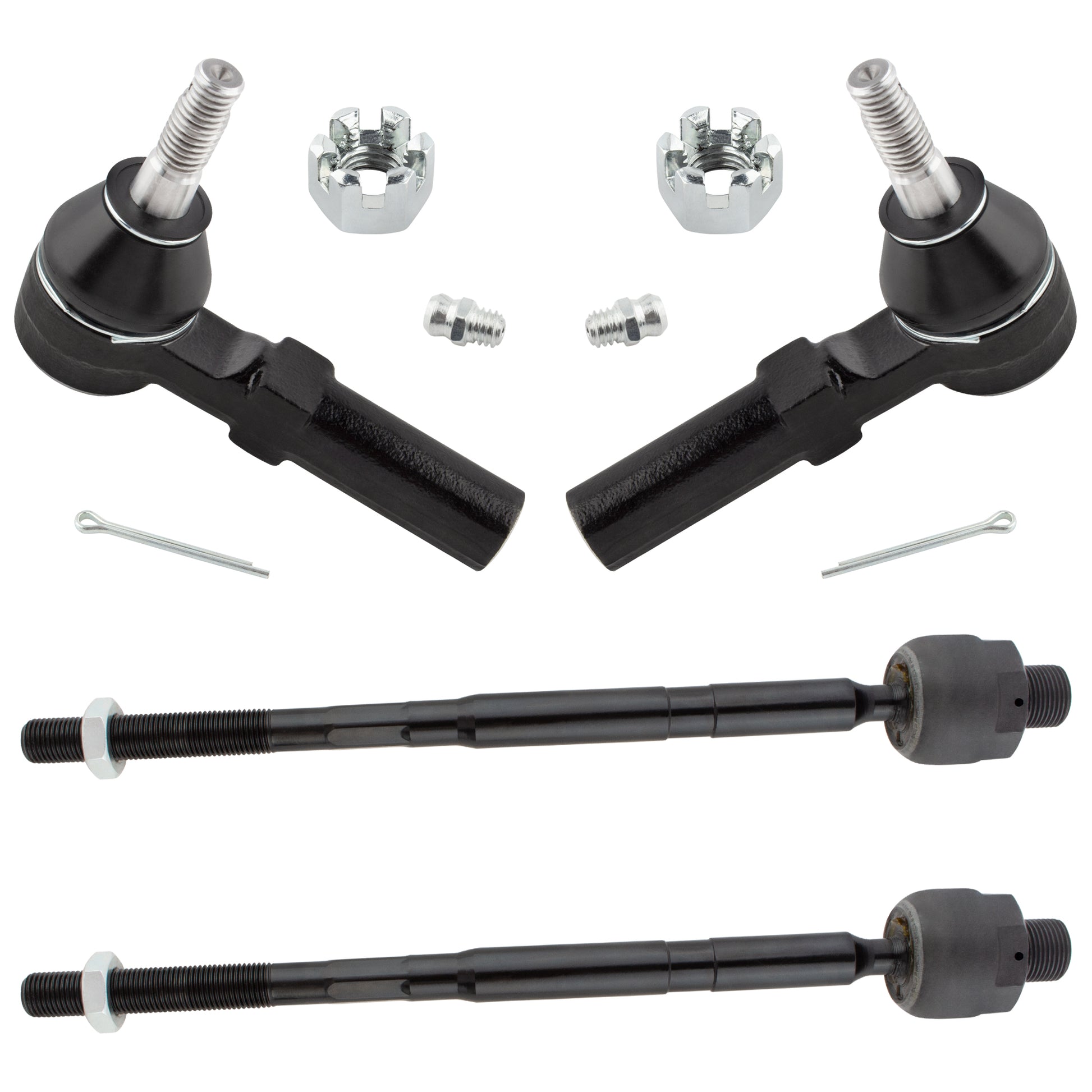 BOXI (Set of 4) Front Inner And Outer Tie Rods Fit for Chevrolet Chevy Camaro 2010 2011 2012 2013