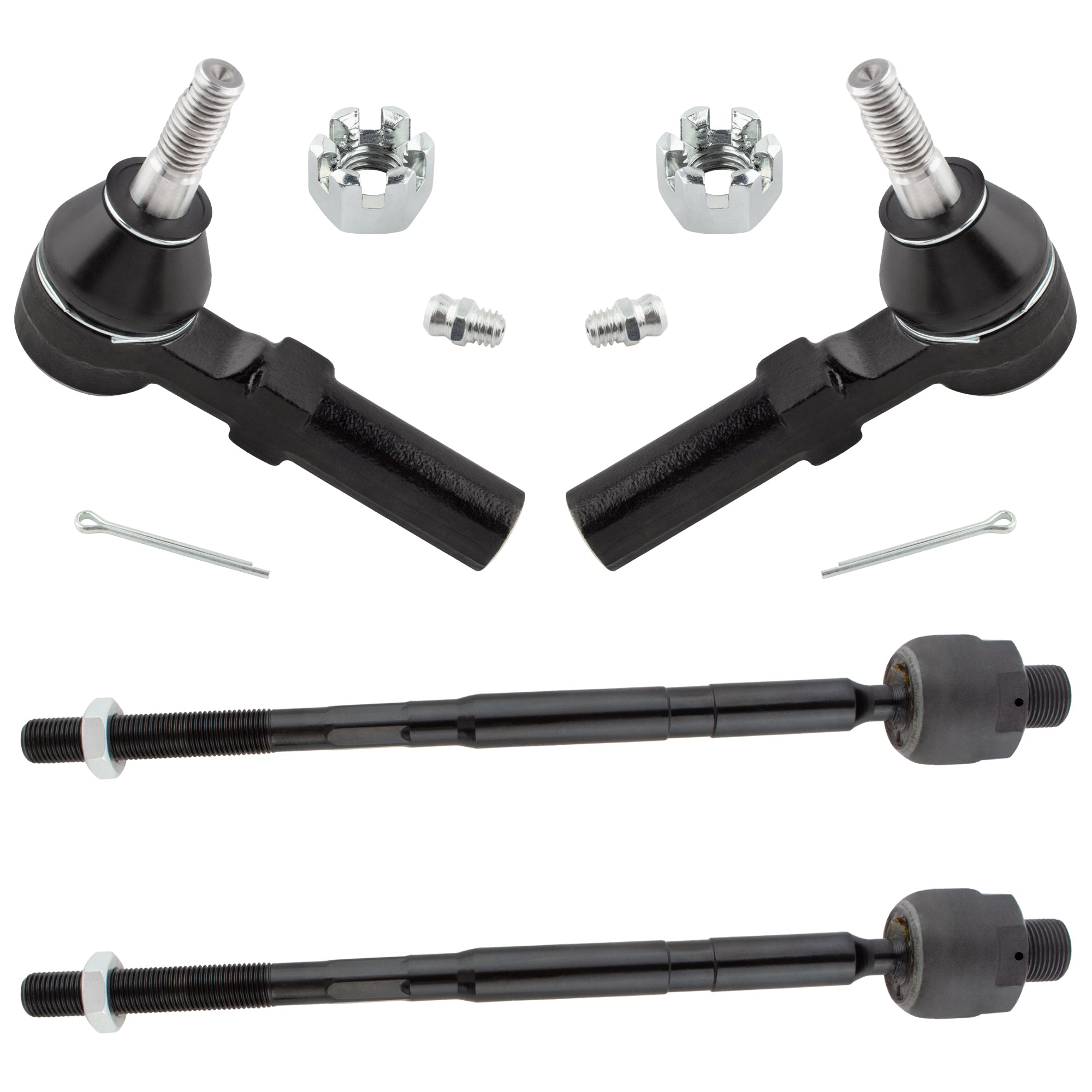 BOXI (Set of 4) Front Inner And Outer Tie Rods Fit for Chevrolet Chevy Camaro 2010 2011 2012 2013