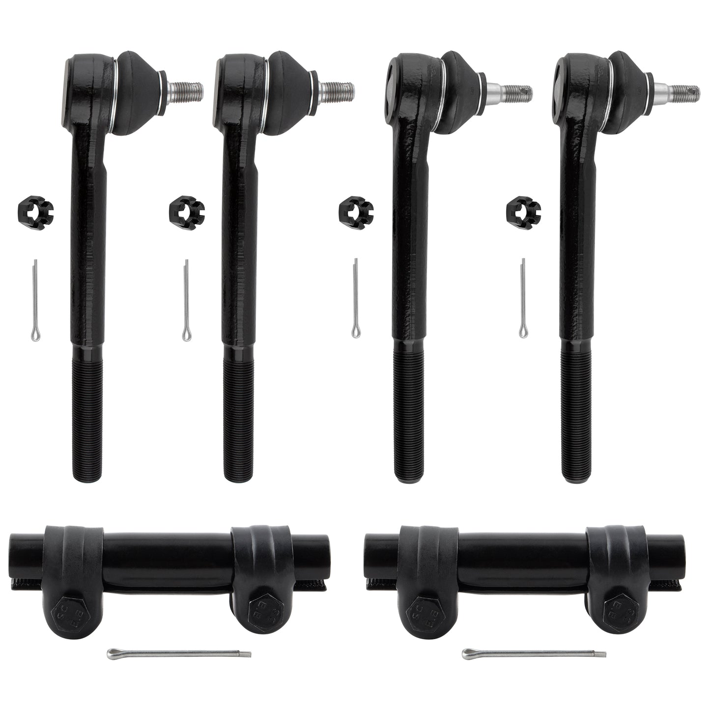 BOXI (4) Front Tie Rod Ends + (2) Adjusting Sleeves Fit for Chevrolet Blazer 1996-2005