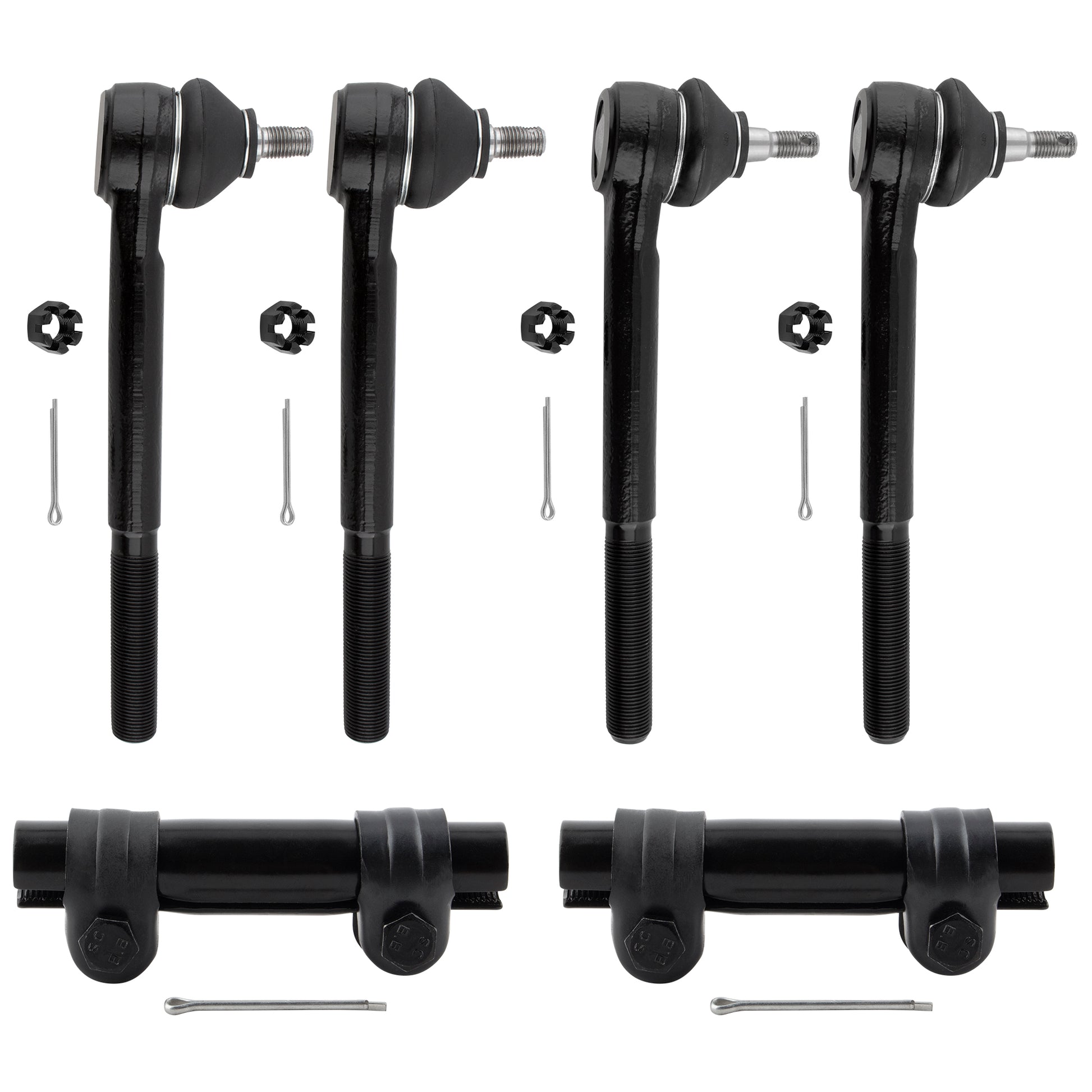 BOXI (4) Front Tie Rod Ends + (2) Adjusting Sleeves Fit for Chevrolet Blazer 1996-2005