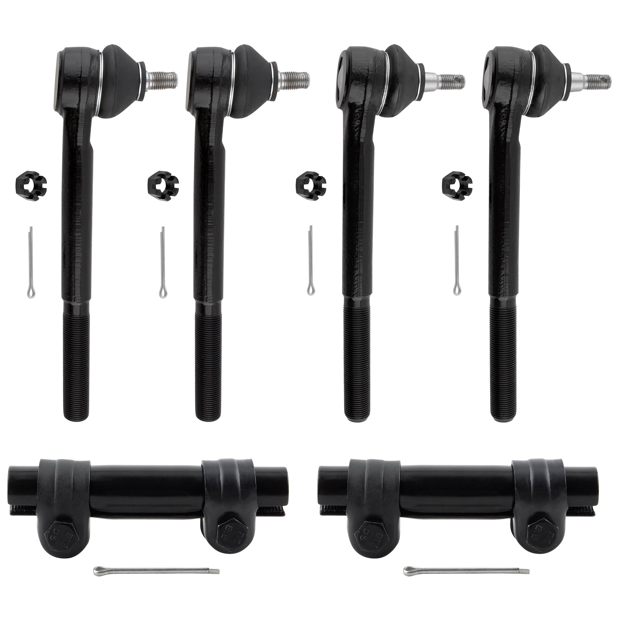 BOXI (4) Front Tie Rod Ends + (2) Adjusting Sleeves Fit for Chevrolet Blazer 1996-2005