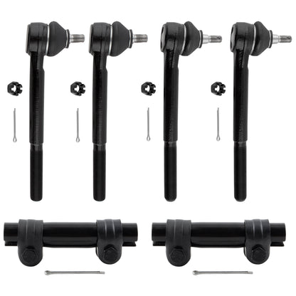 BOXI (4) Front Tie Rod Ends + (2) Adjusting Sleeves Fit for Chevrolet Blazer 1996-2005