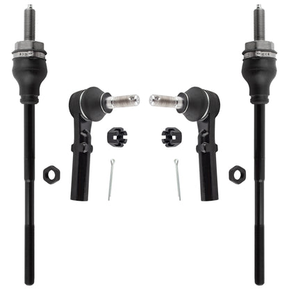BOXI (Set of 4) Front Inner & Outer Tie Rod Ends Fit for Chevrolet Chevy Express 2500 3500 2003-2019