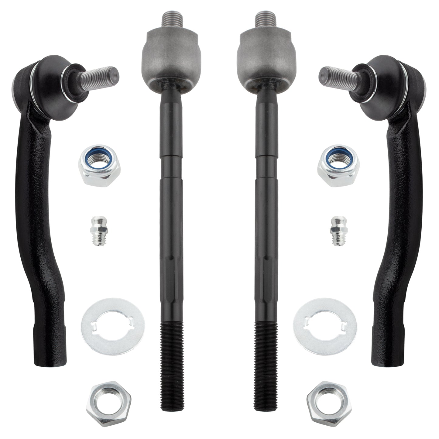 BOXI (Set of 4) Front Inner & Outer Tie Rod End Links Kit Fit for Chevrolet Tracker 1999 2000 2001
