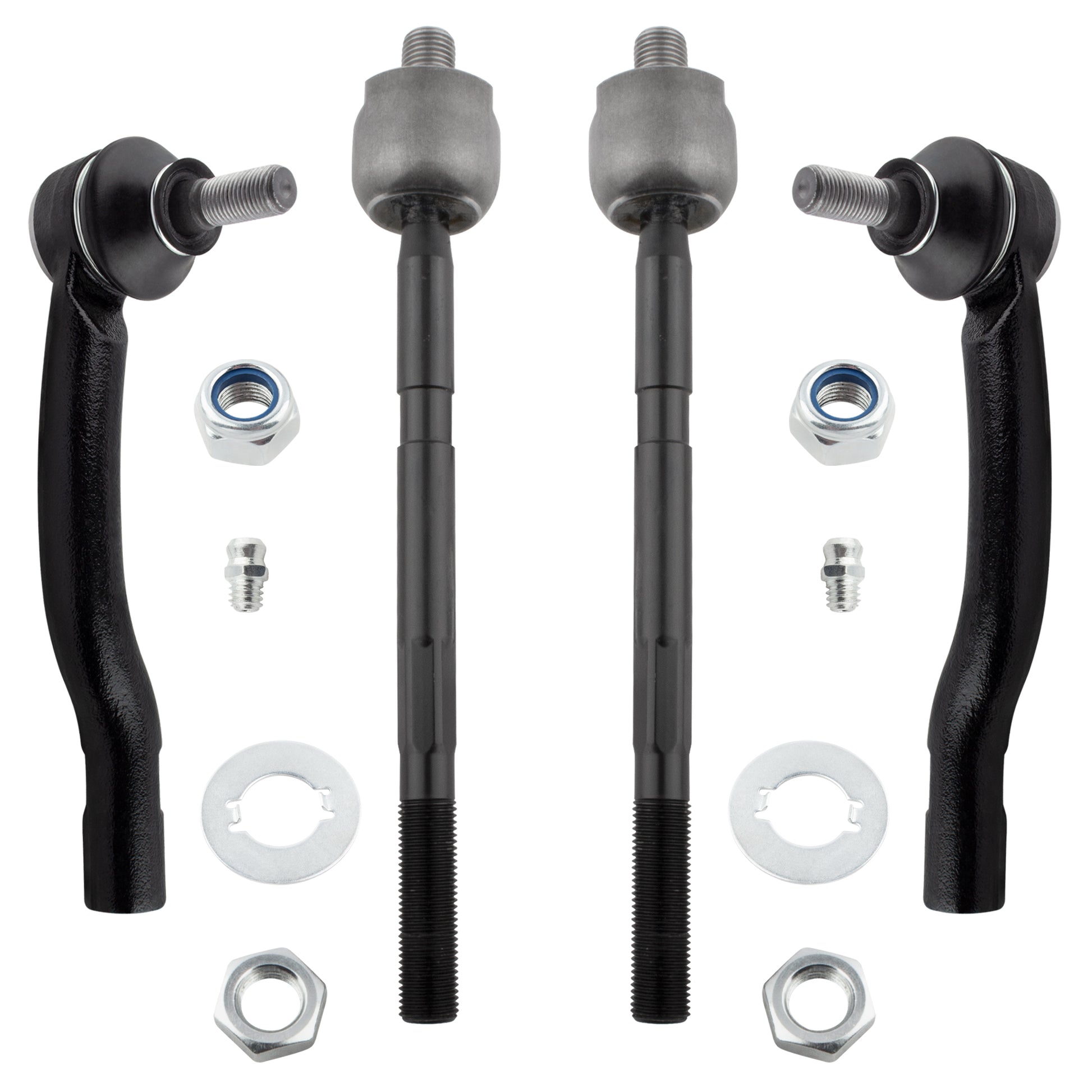 BOXI (Set of 4) Front Inner & Outer Tie Rod End Links Kit Fit for Chevrolet Tracker 1999 2000 2001