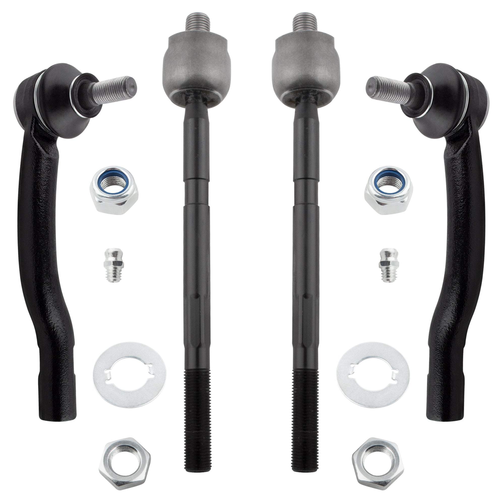 BOXI (Set of 4) Front Inner & Outer Tie Rod End Links Kit Fit for Chevrolet Tracker 1999 2000 2001