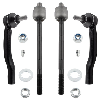 BOXI (Set of 4) Front Inner & Outer Tie Rod End Links Kit Fit for Chevrolet Tracker 1999 2000 2001