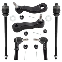 BOXI (Set of 6) Front Inner & Outer Tie Rod Ends + Idler Arm Pitman Arm Fit for Chevrolet GMC