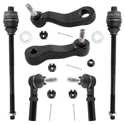 BOXI (Set of 6) Front Inner & Outer Tie Rod Ends + Idler Arm Pitman Arm Fit for Chevrolet GMC