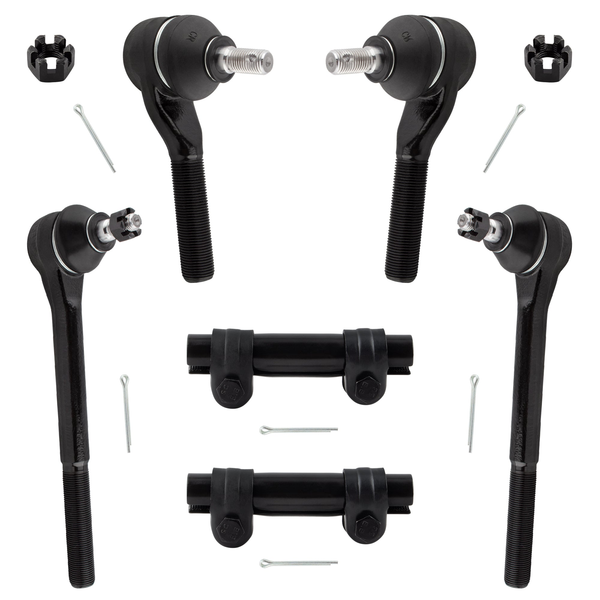 BOXI 4WD 6pc Front Inner & Outer Tie Rods + Adjusting Sleeves Fit for Chevrolet Blazer 1995-1998