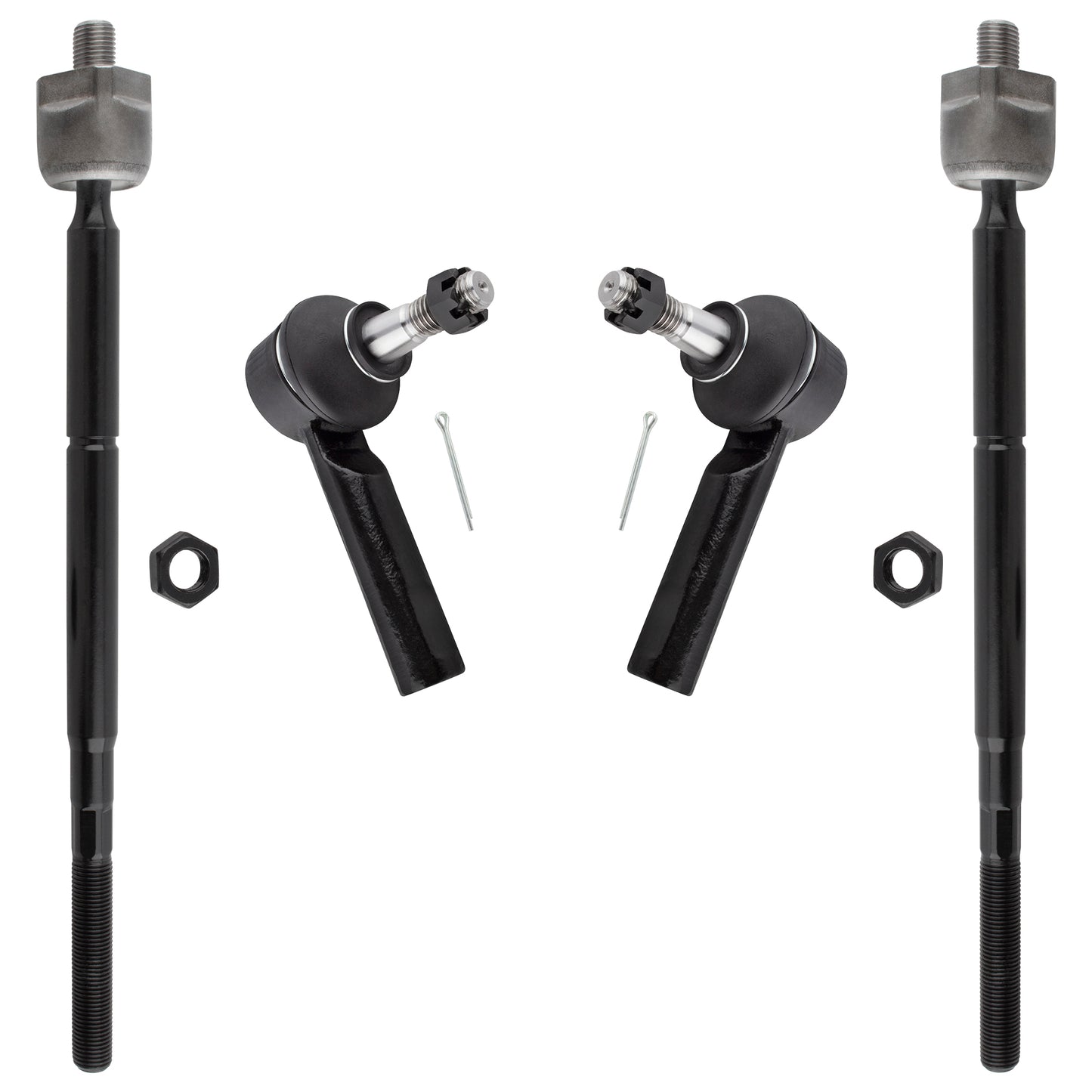 BOXI (Set of 4) Front Inner & Outer Tie Rod Ends Front Suspension Kit Driver & Passenger Side