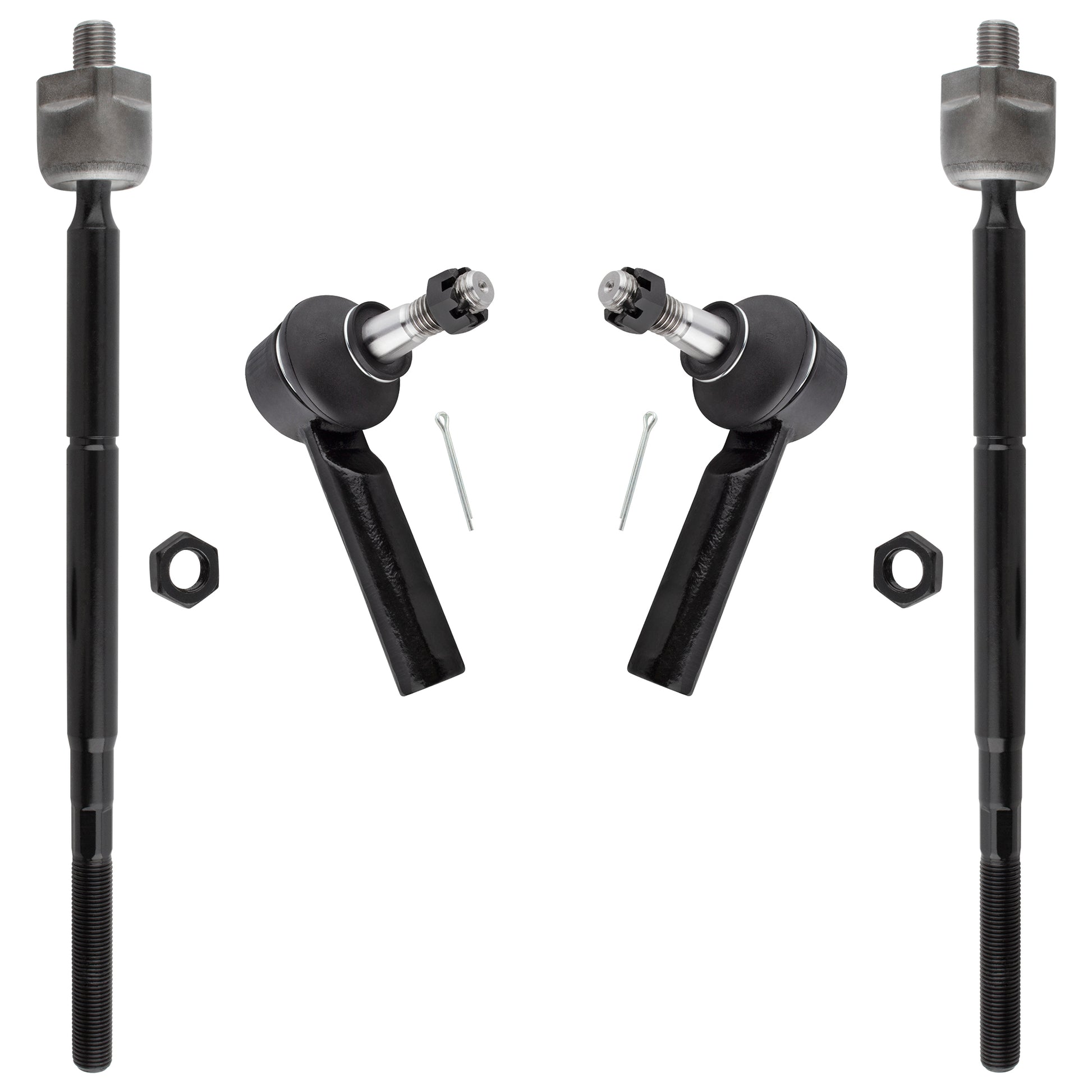 BOXI (Set of 4) Front Inner & Outer Tie Rod Ends Front Suspension Kit Driver & Passenger Side