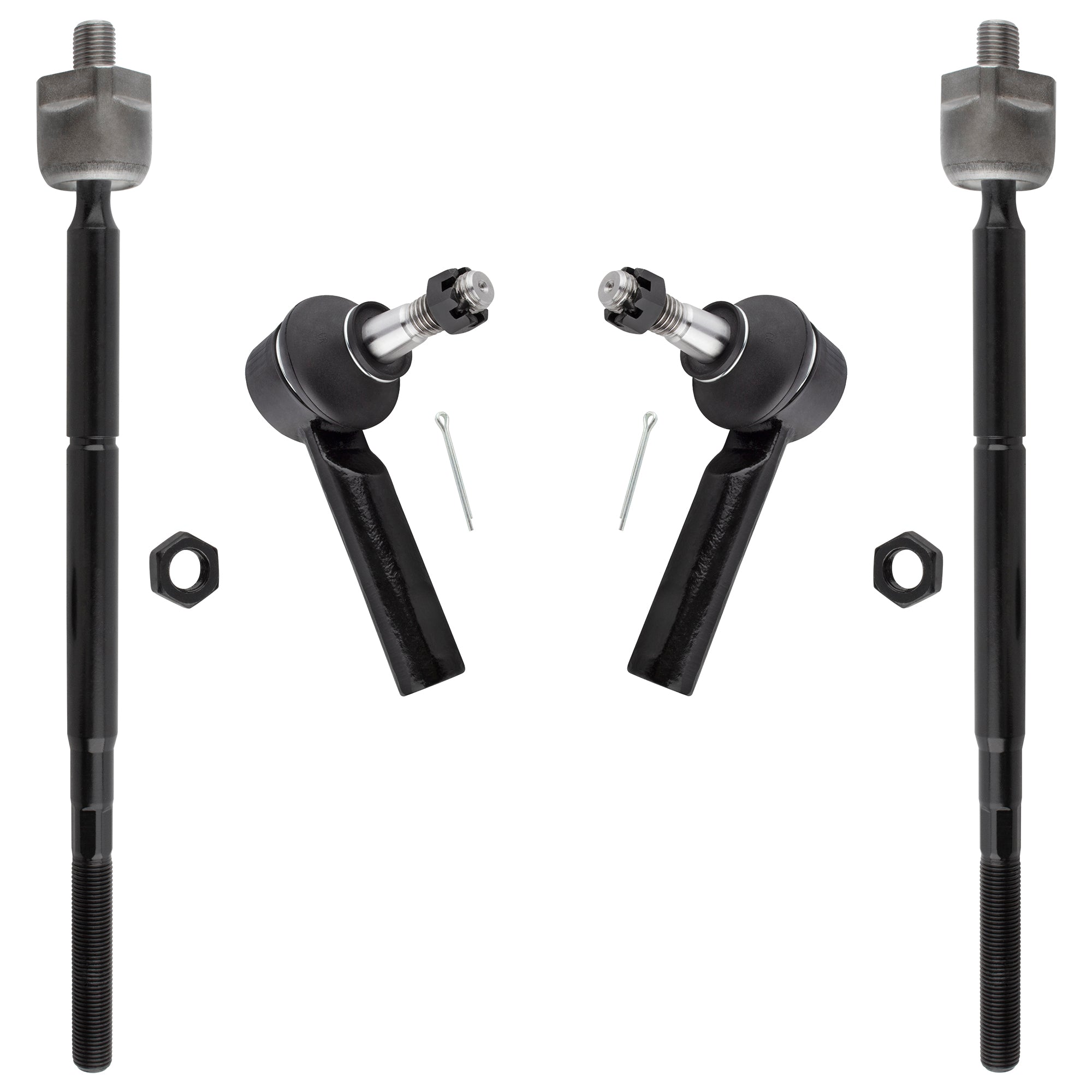 BOXI (Set of 4) Front Inner & Outer Tie Rod Ends Front Suspension Kit Driver & Passenger Side