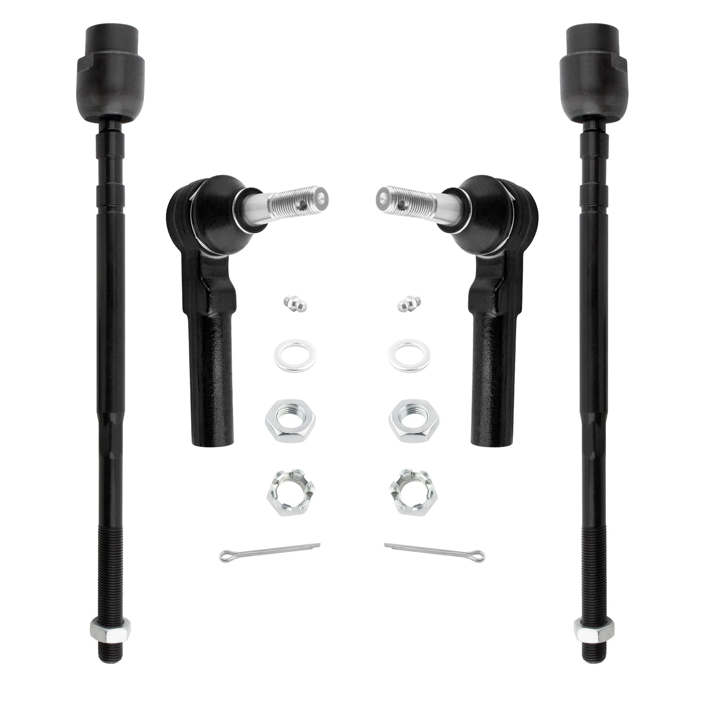 BOXI (Set of 4) Front Inner & Outer Tie Rod Ends Fit for Chevrolet Impala Monte Carlo for Buick