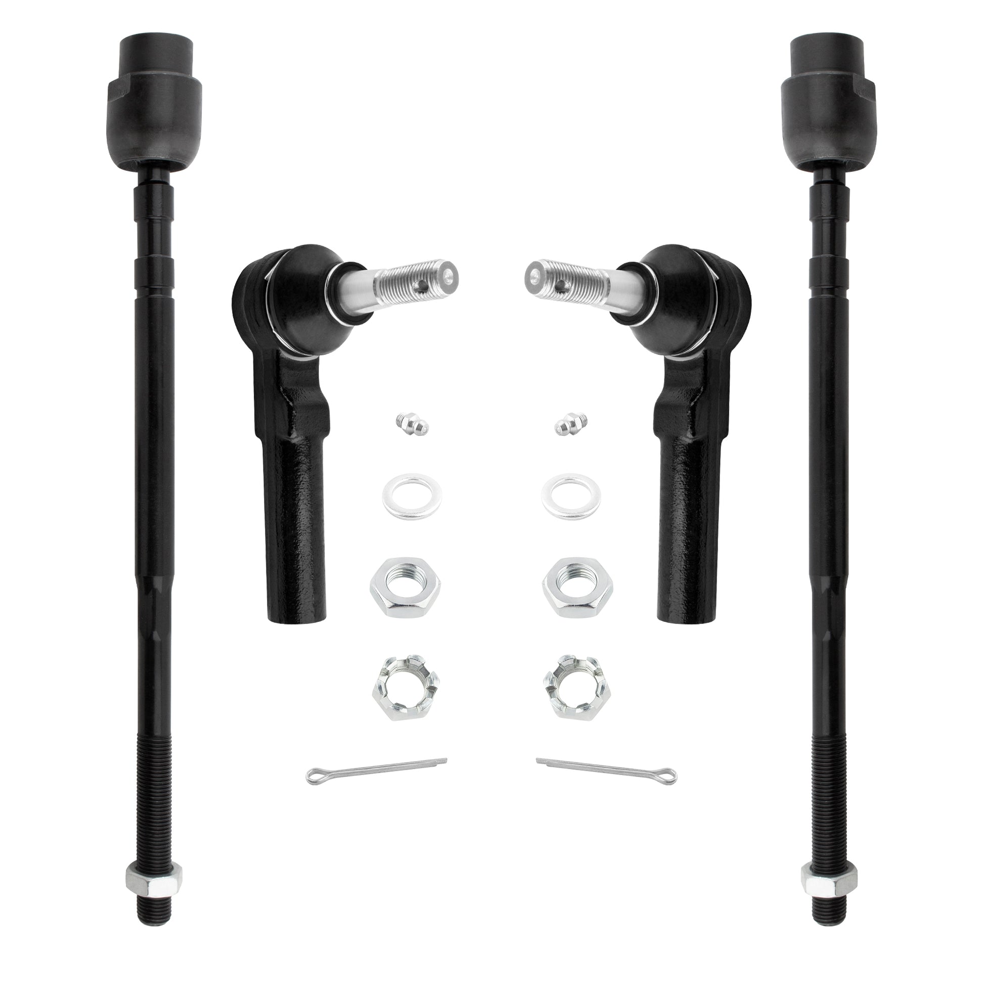 BOXI (Set of 4) Front Inner & Outer Tie Rod Ends Fit for Chevrolet Impala Monte Carlo for Buick
