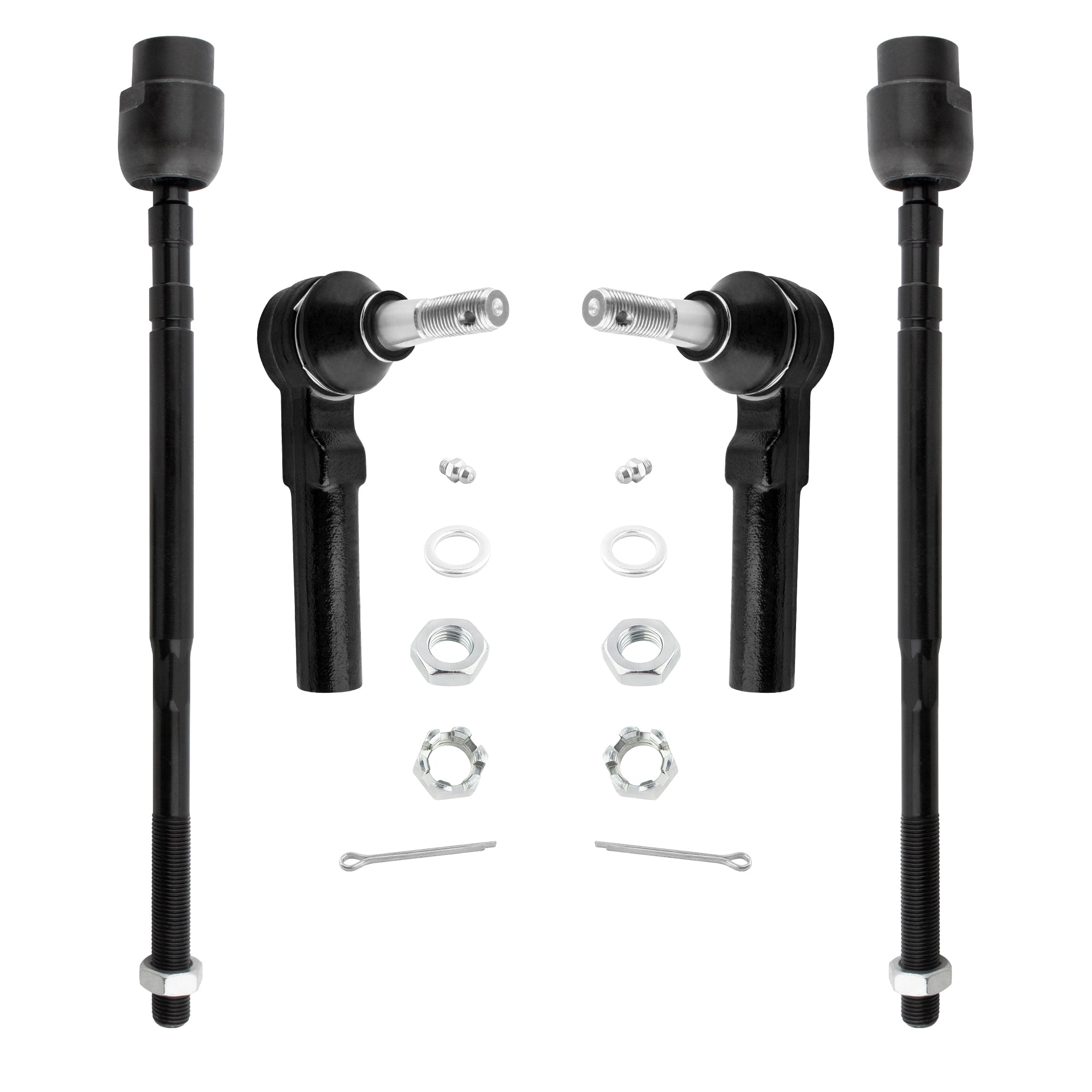 BOXI (Set of 4) Front Inner & Outer Tie Rod Ends Fit for Chevrolet Impala Monte Carlo for Buick