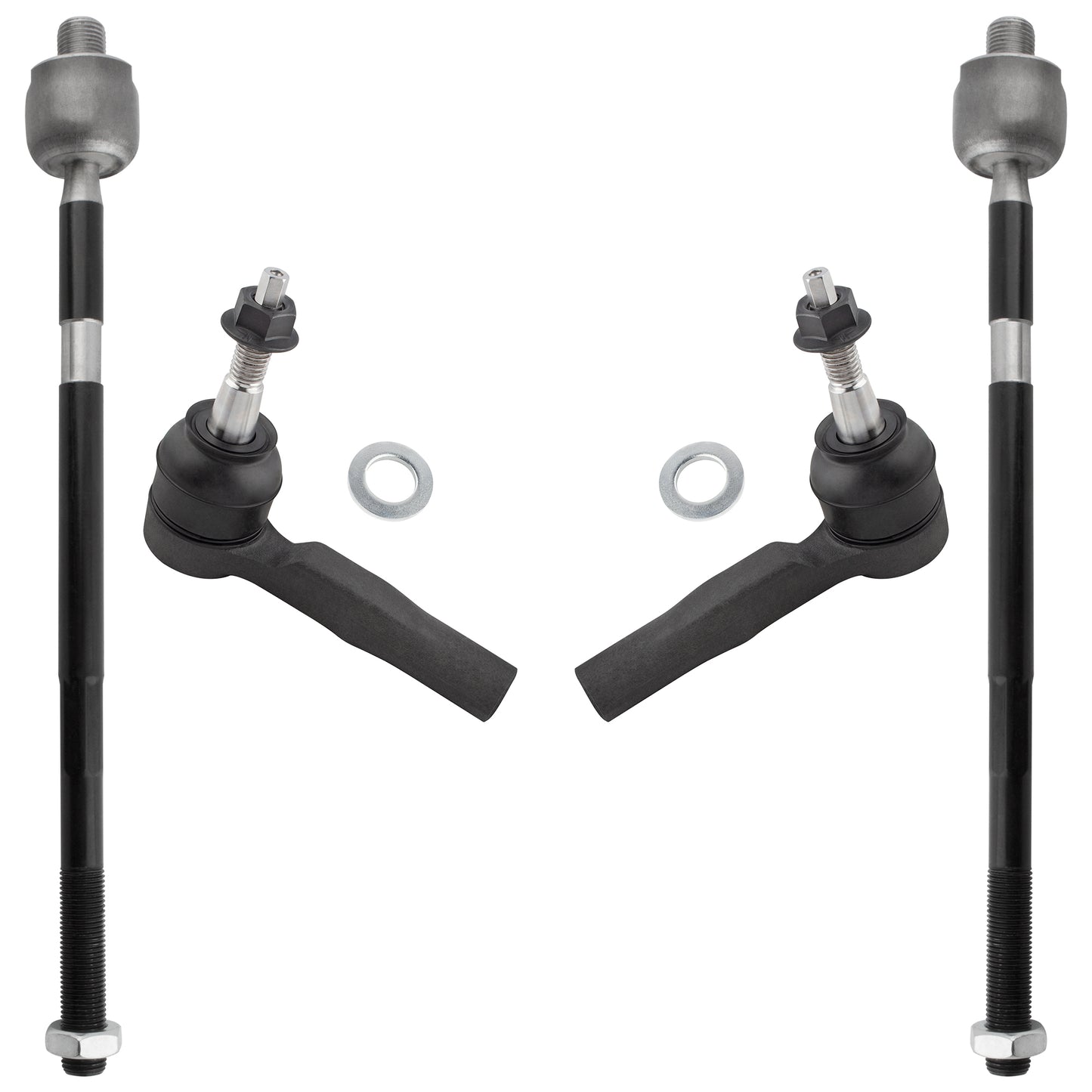BOXI (Set of 4) Front Inner & Outer Tie Rod End Links Fit for Chevrolet Equinox