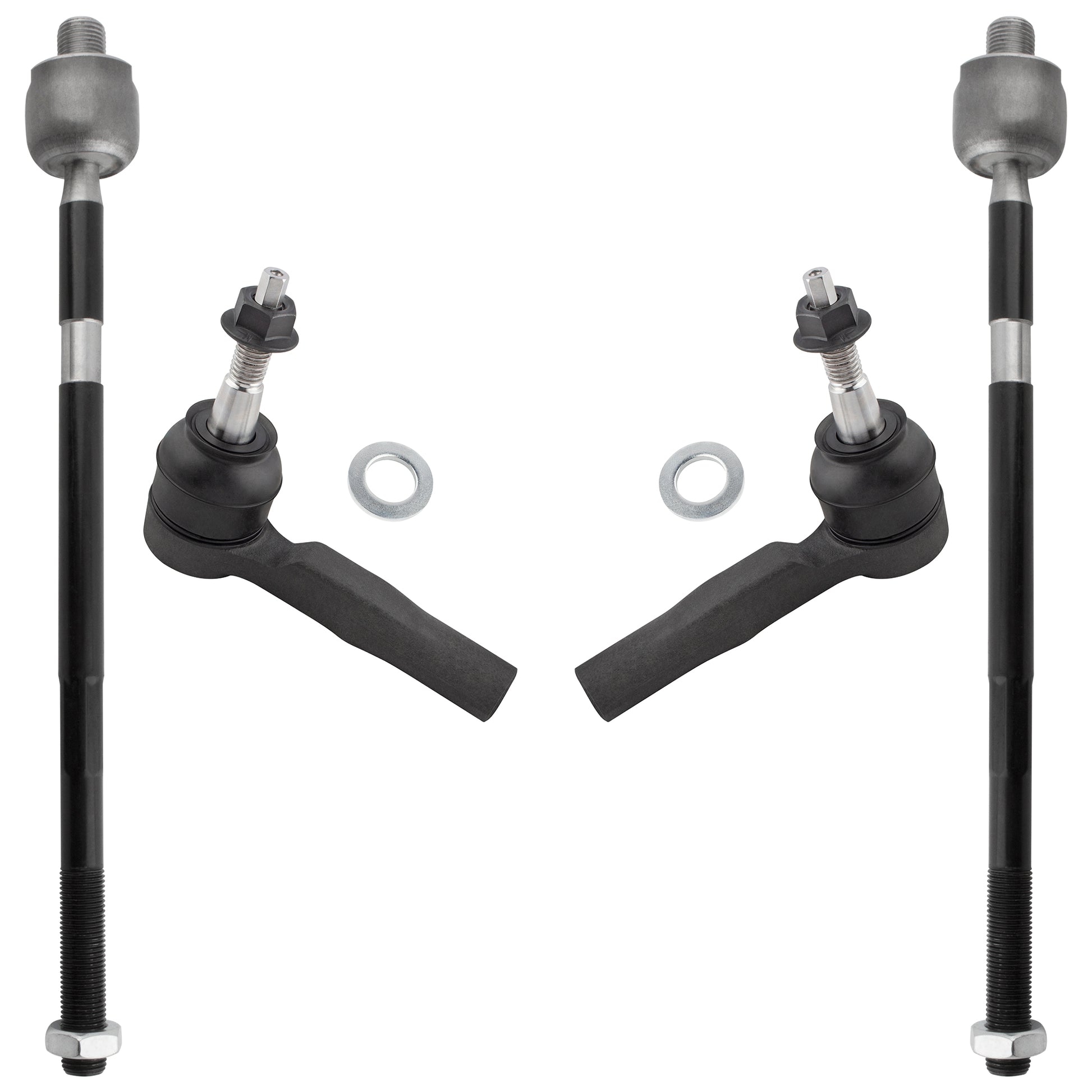 BOXI (Set of 4) Front Inner & Outer Tie Rod End Links Fit for Chevrolet Equinox