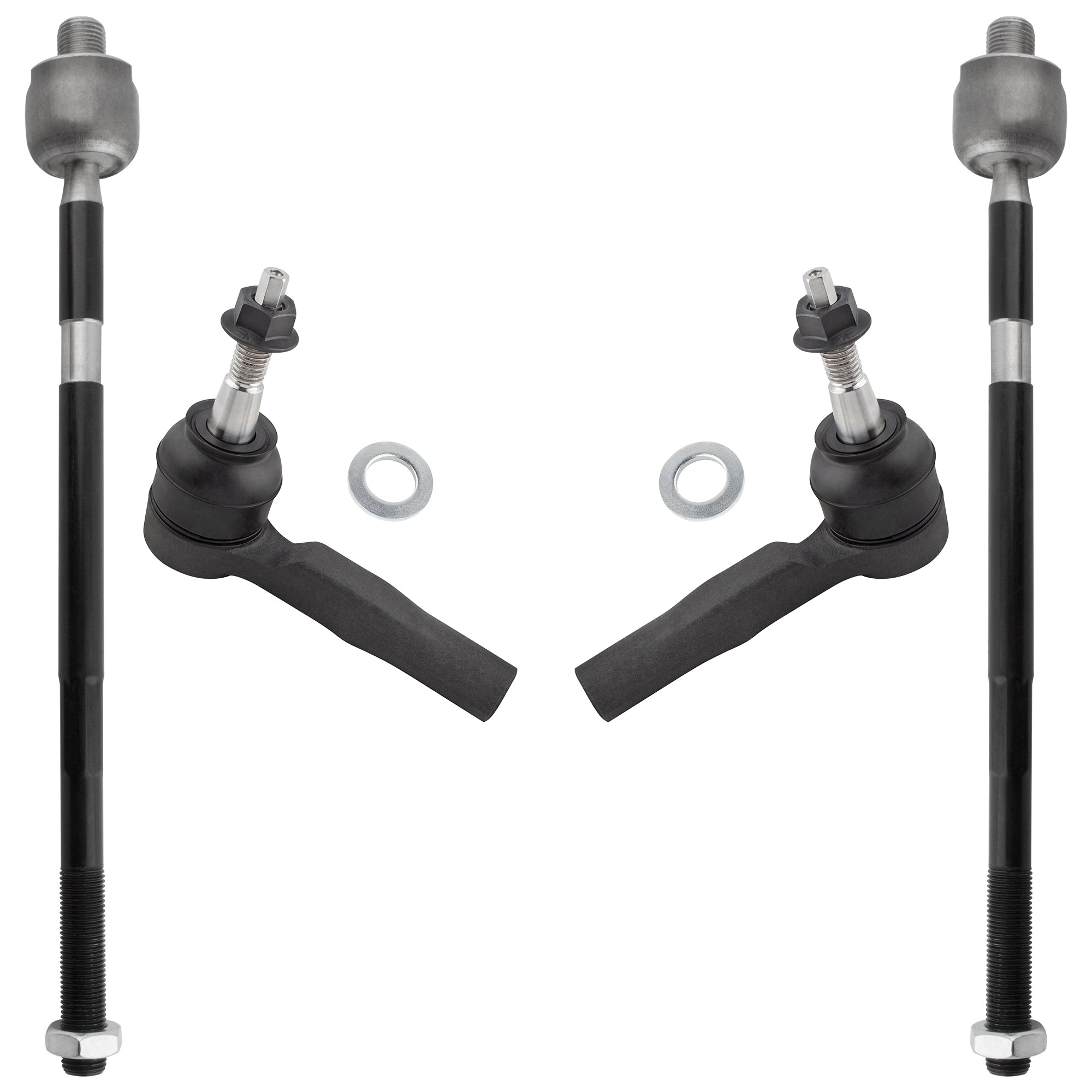 BOXI (Set of 4) Front Inner & Outer Tie Rod End Links Fit for Chevrolet Equinox