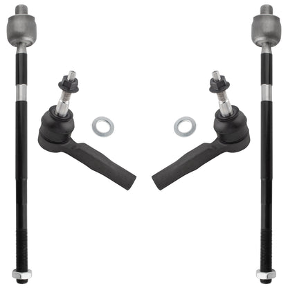 BOXI (Set of 4) Front Inner & Outer Tie Rod End Links Fit for Chevrolet Equinox