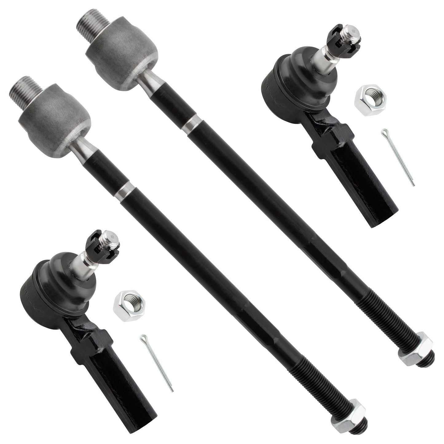 BOXI 4pcs Front Inner Outer Tie Rod Ends Fit for Chevrolet Corvette 1997 1998 1999 2000 2001 2002