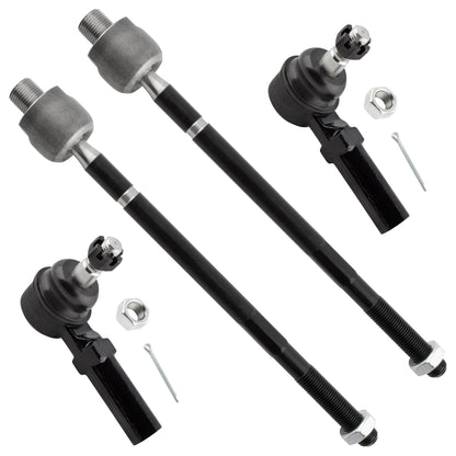 BOXI 4pcs Front Inner Outer Tie Rod Ends Fit for Chevrolet Corvette 1997 1998 1999 2000 2001 2002