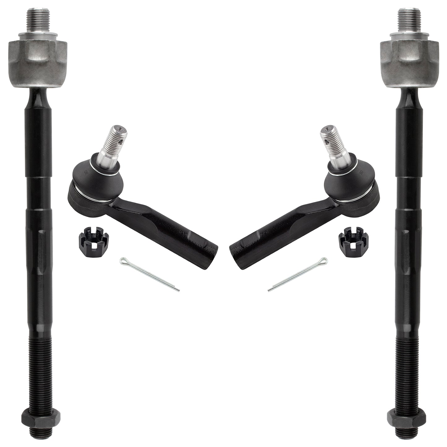 BOXI (Set of 4) Front Inner and Outer Tie Rod End Links Fit for Chevrolet Chevy Colorado 2006-2012