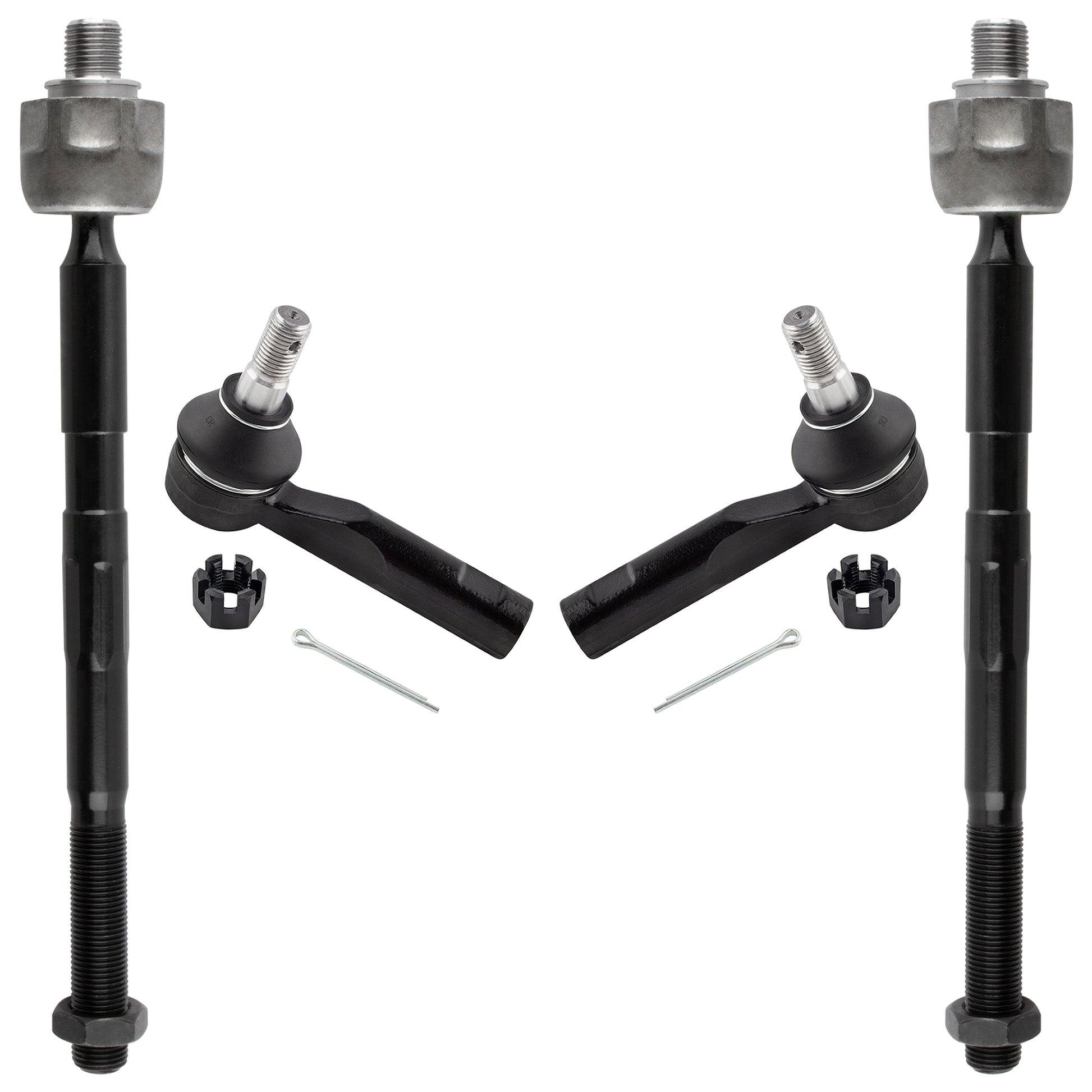 BOXI (Set of 4) Front Inner and Outer Tie Rod End Links Fit for Chevrolet Chevy Colorado 2006-2012