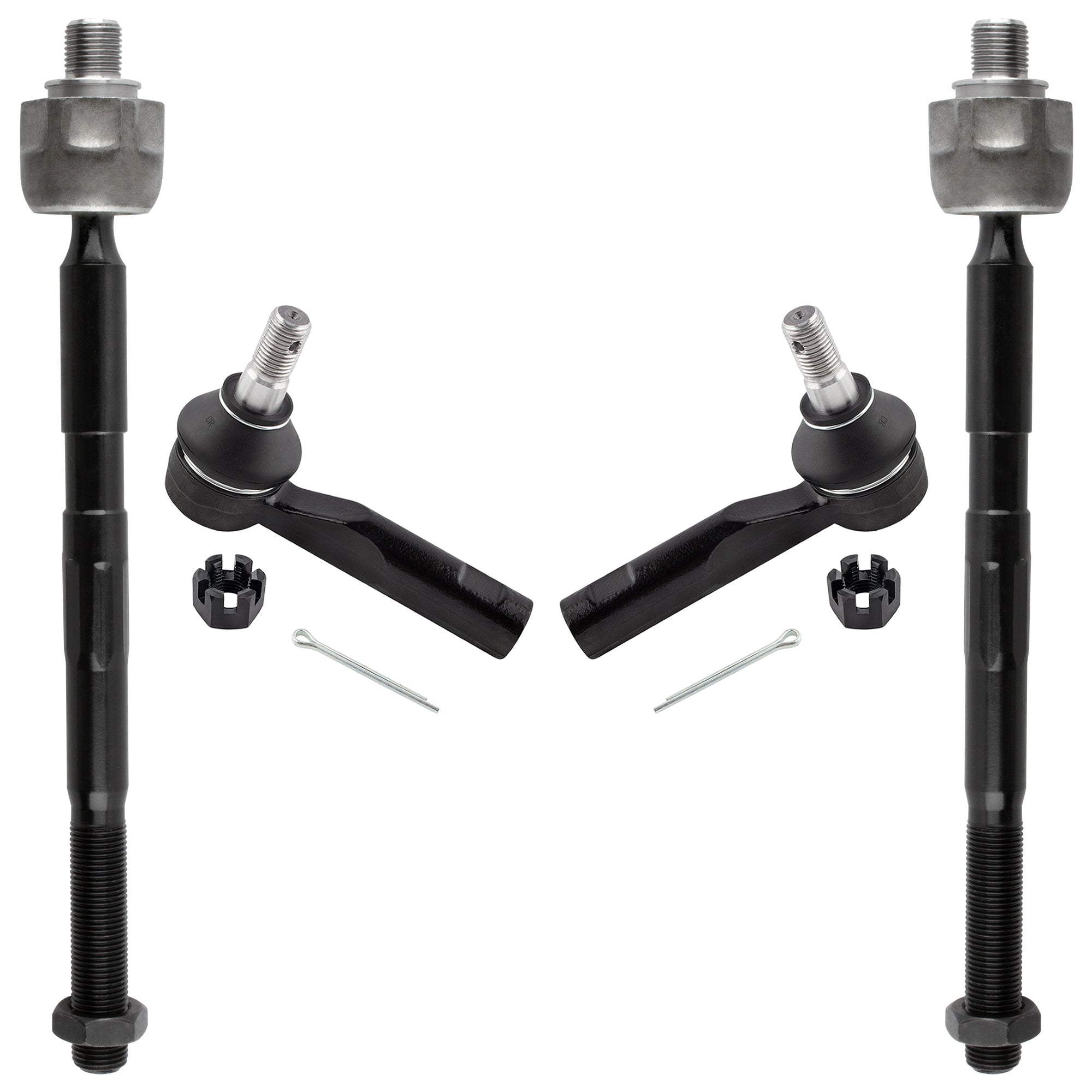 BOXI (Set of 4) Front Inner and Outer Tie Rod End Links Fit for Chevrolet Chevy Colorado 2006-2012